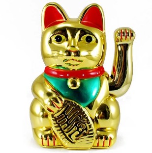 The statue of the cat Maneki neko
