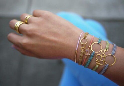 bracelets on the arm as good luck talismans